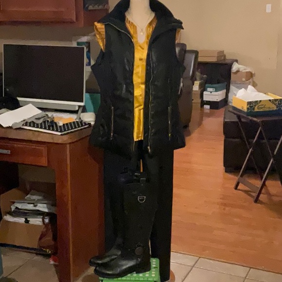 CI SONO OUTERWEAR Faux Fur Faux Leather Black Vest in Size 1X, NWT - Picture 4 of 15